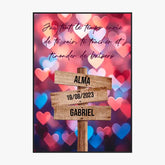 Tableau Prénom Personnalisé Couple Coeur