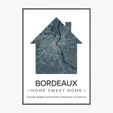 Affiche carte ville Personnalisée Maison