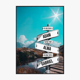 Tableau Prénom Personnalisable Famille Montagne