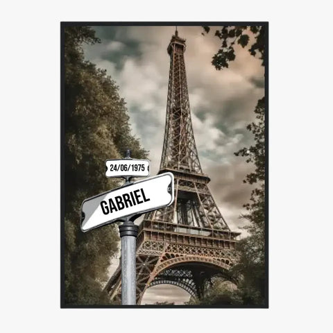 Tableau Prénom Personnalisable Famille Tour Eiffel