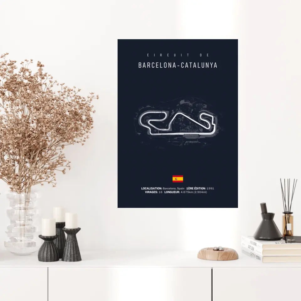Affiche ou Tableau du Circuit de Formule 1 à Barcelone Espagne