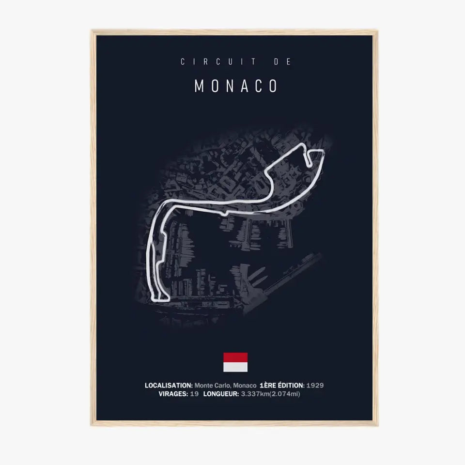 Affiche ou Tableau du Circuit de Formule 1 de Monaco à Monte Carlo