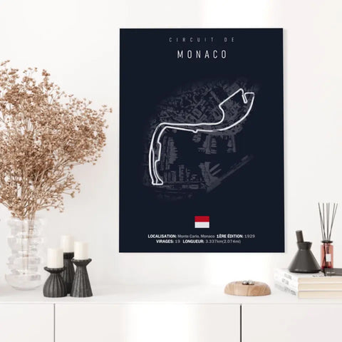 Affiche ou Tableau du Circuit de Formule 1 de Monaco à Monte Carlo