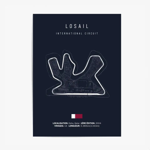 Affiche ou Tableau du Circuit de Formule 1 Losail International Circuit Doha Qatar