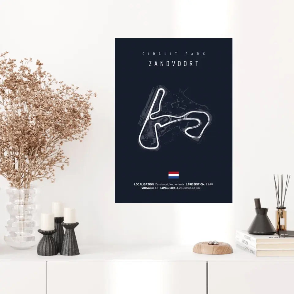 Affiche ou Tableau du Circuit de Formule 1  Zandvoort aux Pays-Bas