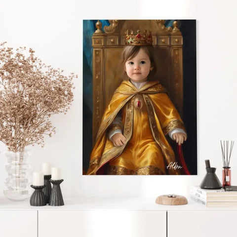 Tableau Personnalisé Photo Portrait Enfant Royal Costume doré