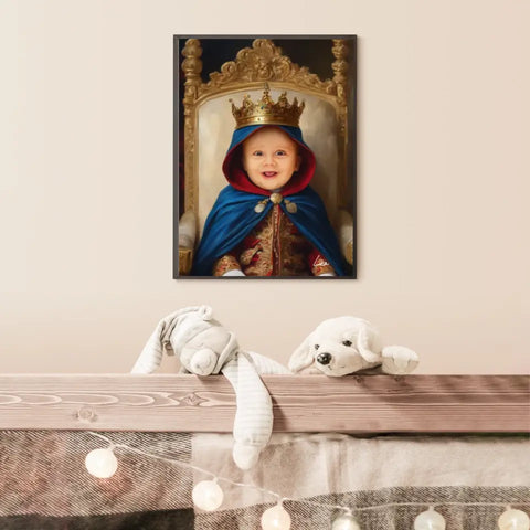 Tableau Personnalisé Photo Portrait Enfant Royal Cape Bleu Roi