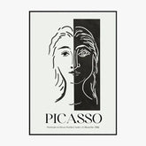 Picasso Portrait En Deux Parties Noire Et Blanche 1982