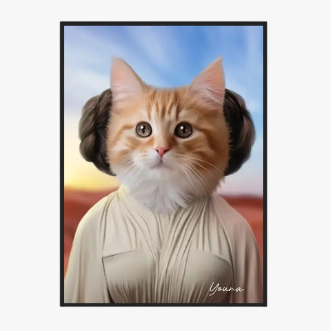 Tableau Animaux Portrait Personnalisé Princesse Leia Tatooine