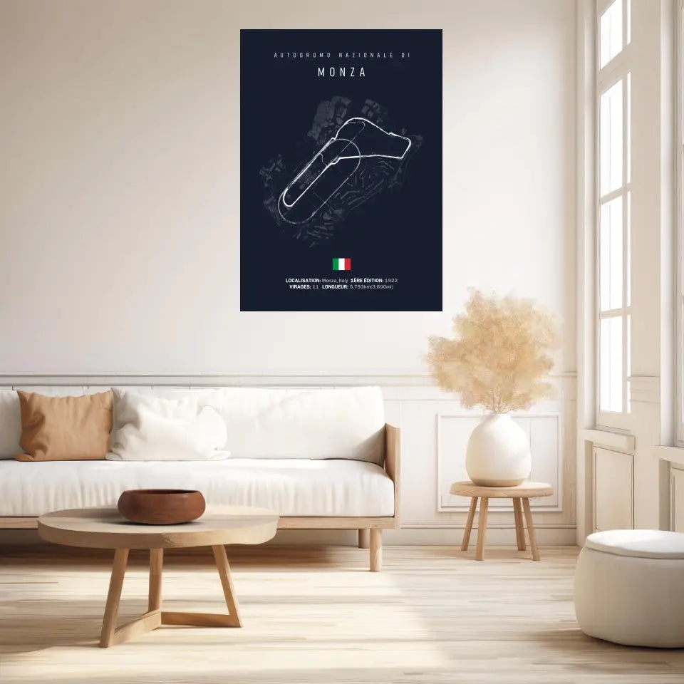 Affiche ou Tableau du Circuit de Formule 1 Autodromo Nazionale di Monza Italie
