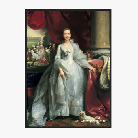 Tableau Personnalisé Portrait de Femme Charlotte de Mecklembourg-Strelitz Reine du Royaume-Uni