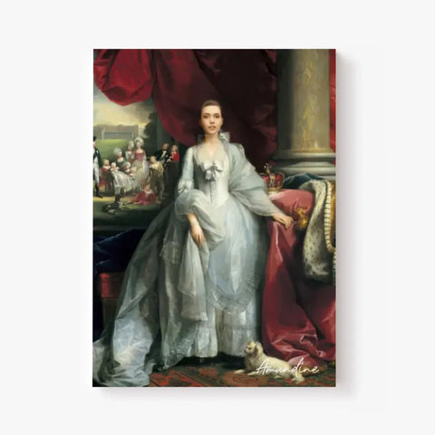 Tableau Personnalisé Portrait de Femme Charlotte de Mecklembourg-Strelitz Reine du Royaume-Uni