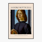 Sandro Botticelli Portrait Of A Young Man Holding A Roundel