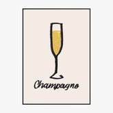 Affiche Et Tableau Minimaliste Flute De Champagne