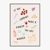 Affiche Et Tableau Minimaliste Wine And Dinner