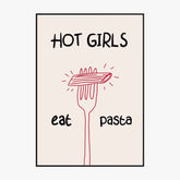 Affiche Et Tableau Minimaliste Hot Girls Eat Pasta
