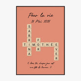 Tableau Personnalisé Scrabble Couple – Idée cadeau unique et originale
