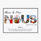 Affiche Personnalisée Couple Lettre Photo Nous