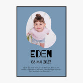 Affiche Naissance Personnalisé Photo Bébé Déco Scandinave