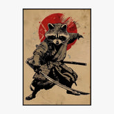 Tableau Animaux Raton Laveur Ninja