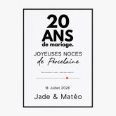 Affiche Personnalisée Noces De Porcelaine