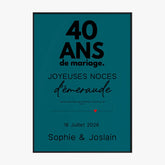 Affiche Personnalisée Noces d'Émeraude