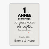 Affiche Personnalisée Noces De Coton