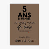 Affiche Personnalisée Noces De Bois