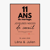Affiche Personnalisée Noces De Corail