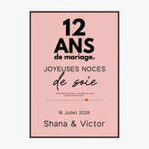 Affiche Personnalisée Noces De Soie