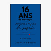 Affiche Personnalisée Noces De Saphir