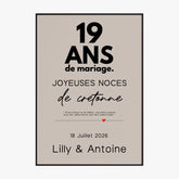Affiche Personnalisée Noces De Cretonne