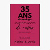 Affiche Personnalisée Noces De Rubis