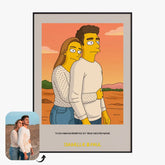 Affiche Personnalisée Style Simpson Couple