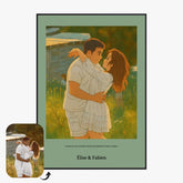 Affiche Personnalisée Style Ghibli Couple