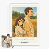 Affiche Personnalisée Style Dessin Animé Couple