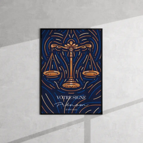 Tableau Signe Astrologique Personnalisé Blue Édition Rectangle