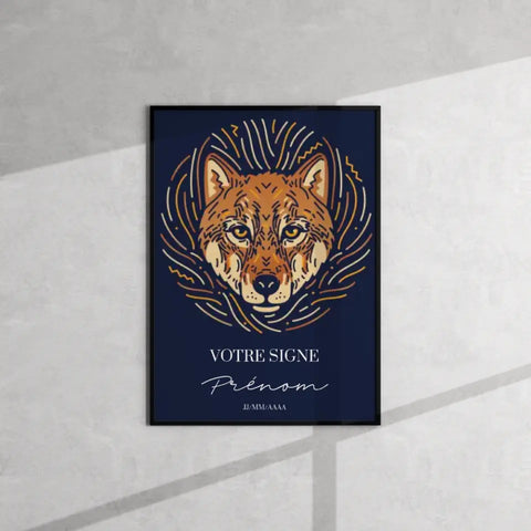Tableau Signe Amérindien Personnalisé Blue Édition Rond