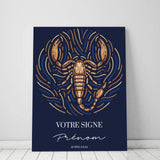 Tableau Signe Astrologique Personnalisé Blue Édition Rond