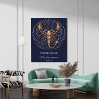 Tableau Signe Astrologique Personnalisé Blue Édition Rond