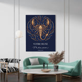 Tableau Signe Astrologique Personnalisé Blue Édition Rond