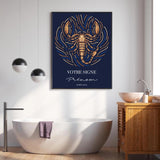 Tableau Signe Astrologique Personnalisé Blue Édition Rond