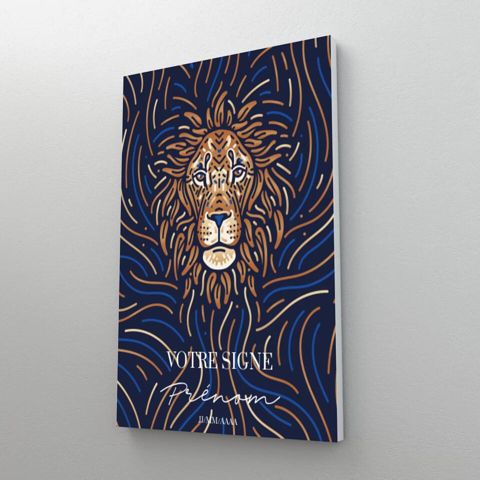 Tableau Signe Astrologique Personnalisé Blue Édition Rectangle