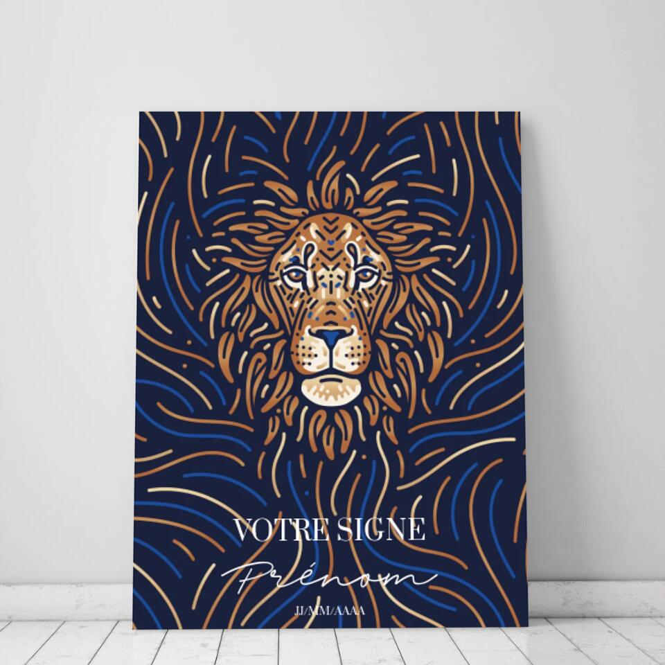 Tableau Signe Astrologique Personnalisé Blue Édition Rectangle