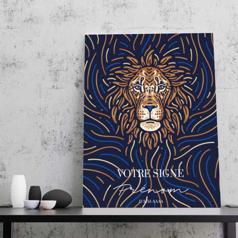 Tableau Signe Astrologique Personnalisé Blue Édition Rectangle