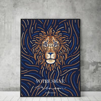 Tableau Signe Astrologique Personnalisé Blue Édition Rectangle