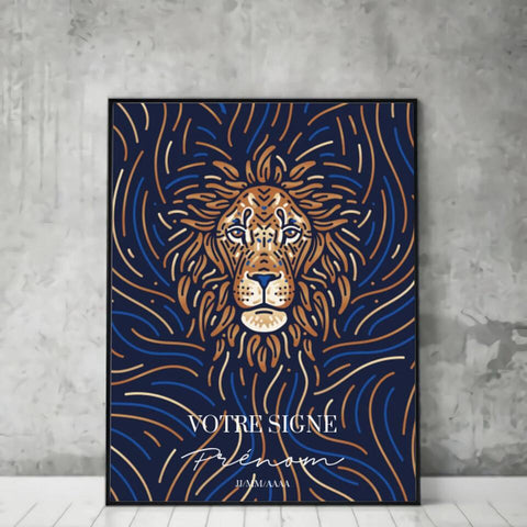 Tableau Signe Astrologique Personnalisé Blue Édition Rectangle
