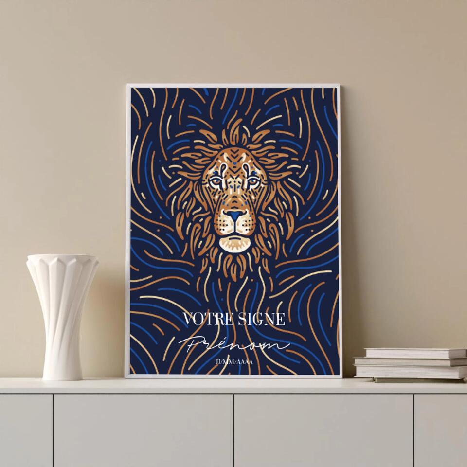 Tableau Signe Astrologique Personnalisé Blue Édition Rectangle