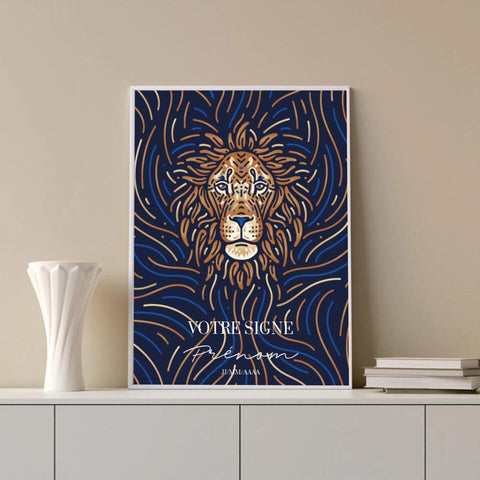 Tableau Signe Astrologique Personnalisé Blue Édition Rectangle