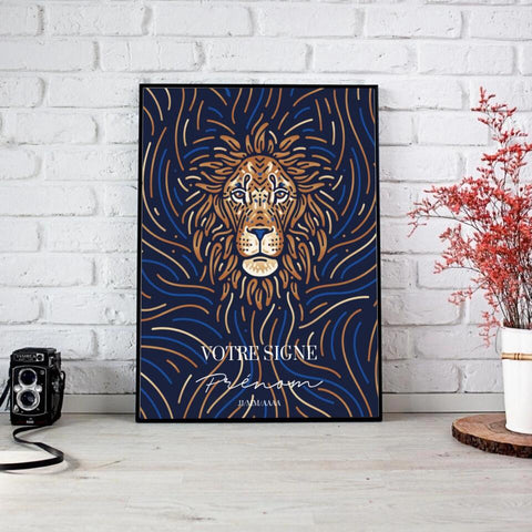 Tableau Signe Astrologique Personnalisé Blue Édition Rectangle